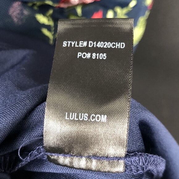 Lulus Mesh Embroidered Floral Bodycon Dress XS Navy 3/4 Sleeves Wedding Guest - Picture 5 of 8